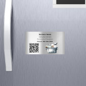 Reinigungsdienst Silber QR-Code Magnetische Visitenkarte