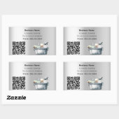 Reinigungsdienst Silber QR-Code Rechteckiger Aufkleber (Blatt)
