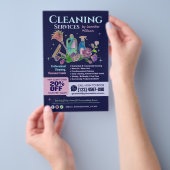 Reinigungsdienste - Aquarellbilder Flyer (Handgriff)