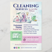 Reinigungsdienste - Aquarellbilder Flyer (Vorne)