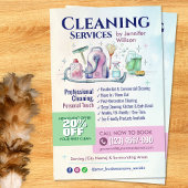 Reinigungsdienste - Aquarellbilder Flyer