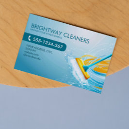 Reinigungsdienste Beruflich Blue Broom QR Visitenkarte