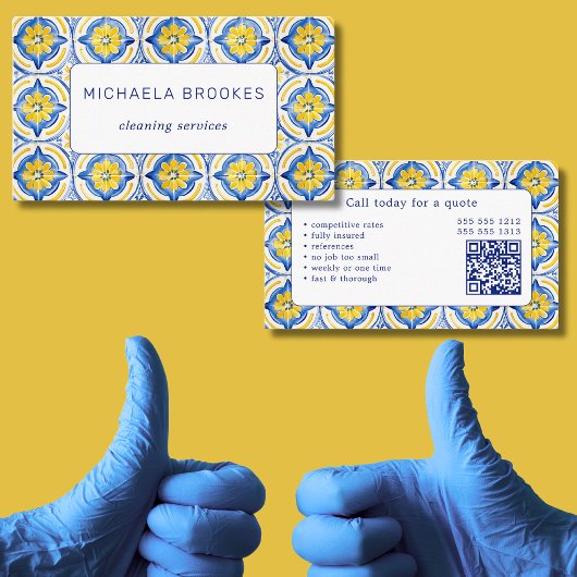 Reinigungsdienste Beruflicher QR-Code Visitenkarte