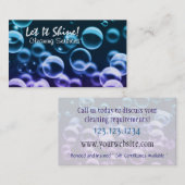 Reinigungsdienste Blasen dunkle Visitenkarte (Vorne/Hinten)