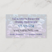 Reinigungsdienste Blasen dunkle Visitenkarte (Rückseite)