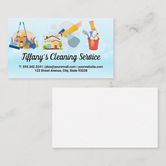 Reinigungsdienste | Blasen Visitenkarte (Vorne/Hinten)