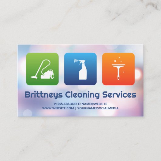 Reinigungsdienste | Blue Collar Janitorial Visitenkarte (Vorderseite)