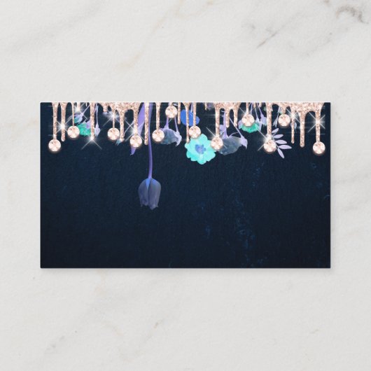 Reinigungsdienste Blue Maid Tropfen QR Floral Visitenkarte (Rückseite)