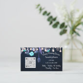 Reinigungsdienste Blue Maid Tropfen QR Floral Visitenkarte (Stehend Vorderseite)