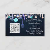 Reinigungsdienste Blue Maid Tropfen QR Floral Visitenkarte (Vorderseite)