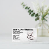 Reinigungsdienste | Broom Sweep-Logo Visitenkarte (Stehend Vorderseite)