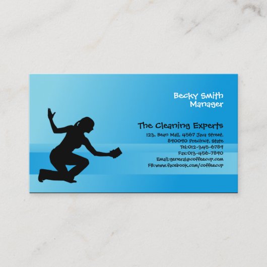 Reinigungsdienste Business Card Glass Cleaner Visitenkarte (Vorderseite)