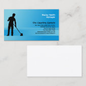 Reinigungsdienste Business Card Man Mopping Visitenkarte (Vorne/Hinten)