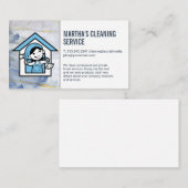 Reinigungsdienste | Cartoon Maid Dusting Visitenkarte (Vorne/Hinten)