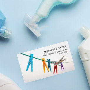 Reinigungsdienste Clothesline Foto Modernes Hausha Visitenkarte