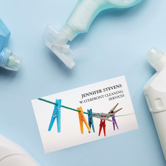 Reinigungsdienste Clothesline Foto Modernes Hausha Visitenkarte