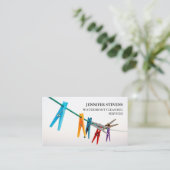 Reinigungsdienste Clothesline Foto Modernes Hausha Visitenkarte (Stehend Vorderseite)