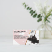 Reinigungsdienste | Feather Duster | Glitzern Visitenkarte (Stehend Vorderseite)