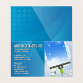 Reinigungsdienste | Fensterreinigung | Squeegee Visitenkarten (Außenseite Aufgefaltet)