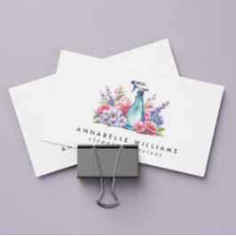 Reinigungsdienste Flora-Aquarell-Flasche Visitenkarte