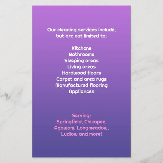 Reinigungsdienste Flyer (Hinten)