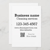 Reinigungsdienste fügen E-Mail-Adresse der Nummer  Einladung (Vorne/Hinten)