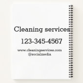 Reinigungsdienste fügen E-Mail-Adresse der Nummer Notizblock (Rückseite)