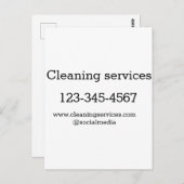 Reinigungsdienste fügen E-Mail-Adresse der Nummer Postkarte (Vorne/Hinten)