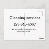 Reinigungsdienste fügen E-Mail-Adresse der Nummer  Postkarte (Rückseite)