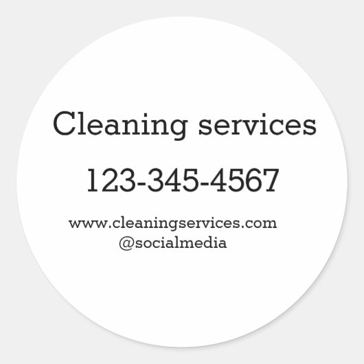 Reinigungsdienste fügen E-Mail-Adresse der Nummer  Runder Aufkleber (Vorderseite)