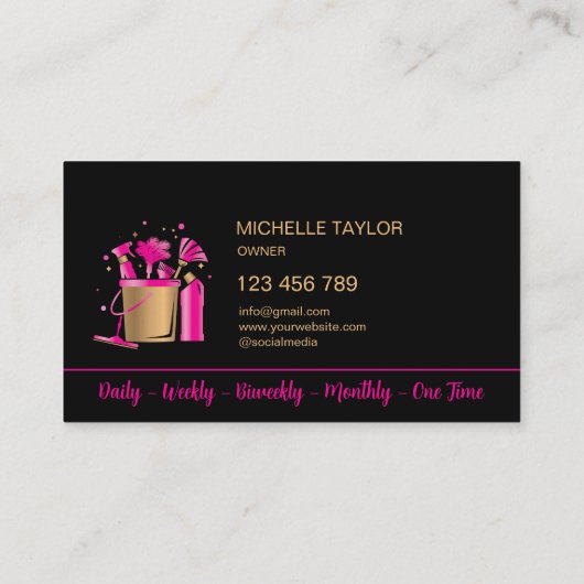 Reinigungsdienste für berufliches Haus und Büros Visitenkarte (Rückseite)