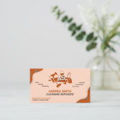 Reinigungsdienste für Berufliches Orange-Logo Visitenkarte (Stehend Vorderseite)