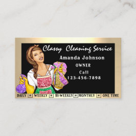 Reinigungsdienste für Classy House Maid Black Visitenkarte
