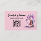 Reinigungsdienste für Girly Vacuum Visitenkarte (Rückseite)