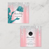 Reinigungsdienste für Haushaltshäuser Logo Grau Tr Quadratische Visitenkarte (Vorne/Hinten)