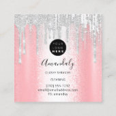 Reinigungsdienste für Haushaltshäuser Logo Grau Tr Quadratische Visitenkarte (Rückseite)