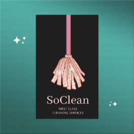 Reinigungsdienste für Haushaltshäuser Rose Gold Gl Visitenkarte