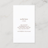 Reinigungsdienste für Haushaltshäuser Rose Gold Gl Visitenkarte (Rückseite)