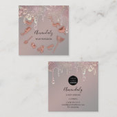 Reinigungsdienste für Haushaltshäuser Rose-Tropfen Quadratische Visitenkarte (Vorne/Hinten)