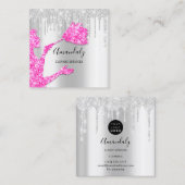 Reinigungsdienste für Haushaltshäuser - Silber Ros Quadratische Visitenkarte (Vorne/Hinten)