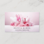 Reinigungsdienste für Haustiere in Rosa Federn Visitenkarte (Vorderseite)