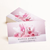 Reinigungsdienste für Haustiere in Rosa Federn Visitenkarte