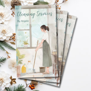 Reinigungsdienste für Illustrierte Haushaltshilfe Visitenkarte