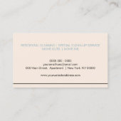 Reinigungsdienste für Janitorial Maid Blush House Visitenkarte (Rückseite)