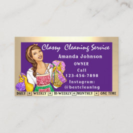 Reinigungsdienste für Klassenhäuser Lila Visitenkarte