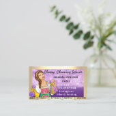 Reinigungsdienste für Klassenhäuser Lila Visitenkarte (Stehend Vorderseite)