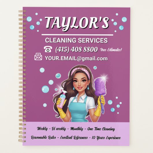 Reinigungsdienste für lila Haushaltshäuser Planer (Vorderseite)