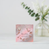 Reinigungsdienste für Maid House Logo Rose Tropfen Quadratische Visitenkarte (Stehend Vorderseite)