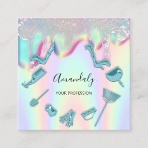 Reinigungsdienste für Maid House Logo-Tropfen Quadratische Visitenkarte