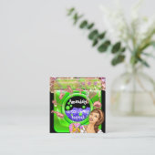 Reinigungsdienste für Wäsche QRCode Green Quadratische Visitenkarte (Stehend Vorderseite)